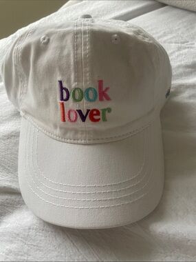 White "book lover" Embroidered Baseball Cap